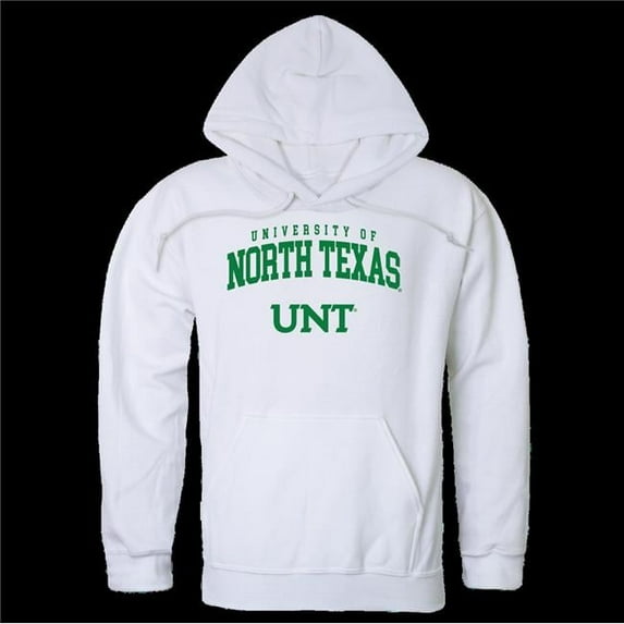 W Republic 569-195-WHT-02 University of North Texas Mean Green Seal Hoodie, White - Medium