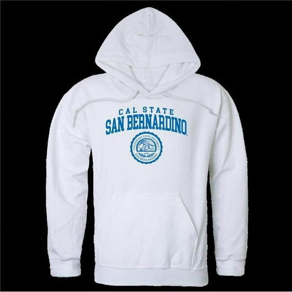 W Republic 569-207-WHT-05 California State University, San Bernardino Coyotes Seal Hoodie, White - 2XL