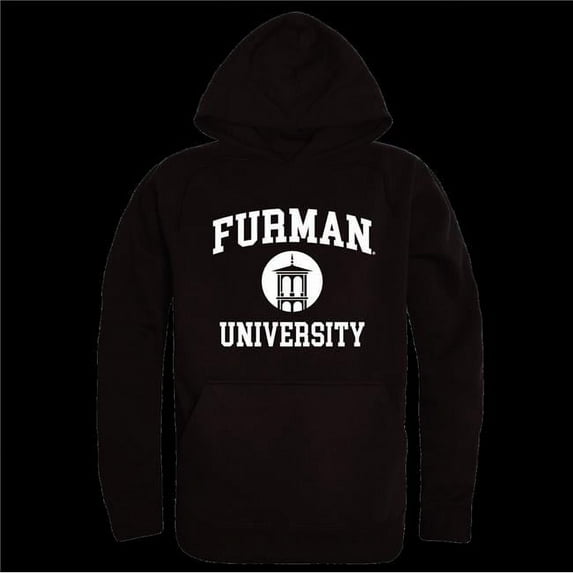 W Republic 569-220-BLK-04 Furman University Paladins Seal Hoodie, Black - Extra Large