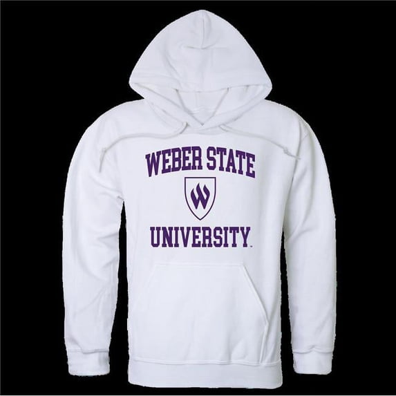 W Republic 569-251-WHT-03 Weber State University Wildcats Seal Hoodie, White - Large