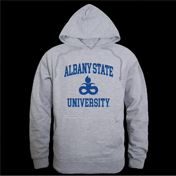W Republic 569-260-HGY-04 Albany State University Rams Seal Hoodie, Heather Grey - Extra Large