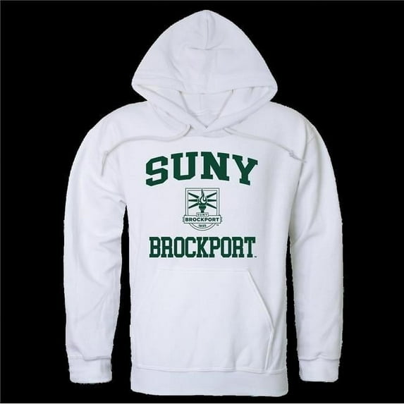 W Republic 569-271-WHT-01 The State University of New York Brockport Golden Eagles Seal Hoodie, White - Small