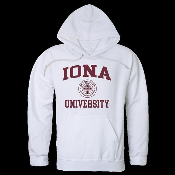 W Republic 569-315-WHT-03 Iona University Gaels Seal Hoodie, White - Large