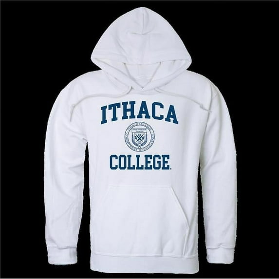 W Republic 569-316-WHT-03 Ithaca College Bombers Seal Hoodie, White - Large