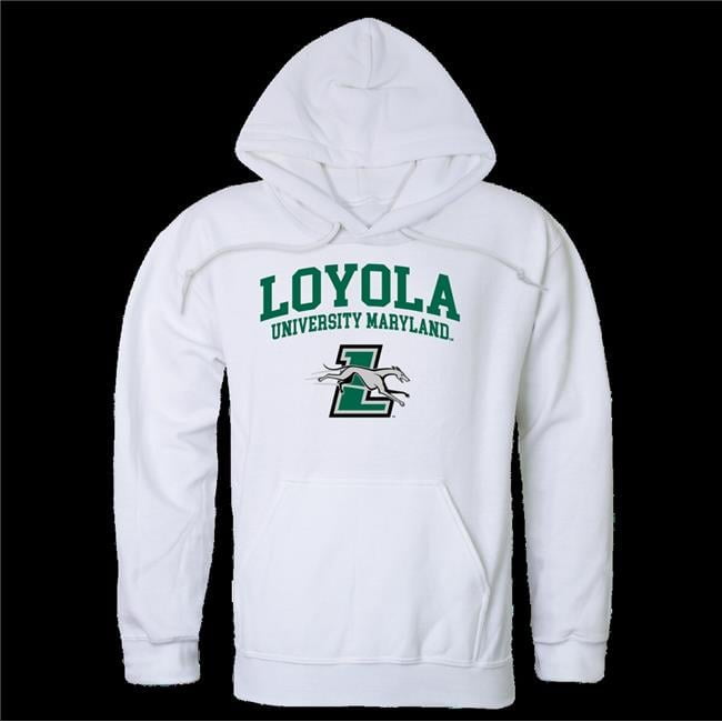 W Republic 569 332 WHT 01 Loyola University Maryland Greyhounds Seal Hoodie White Small