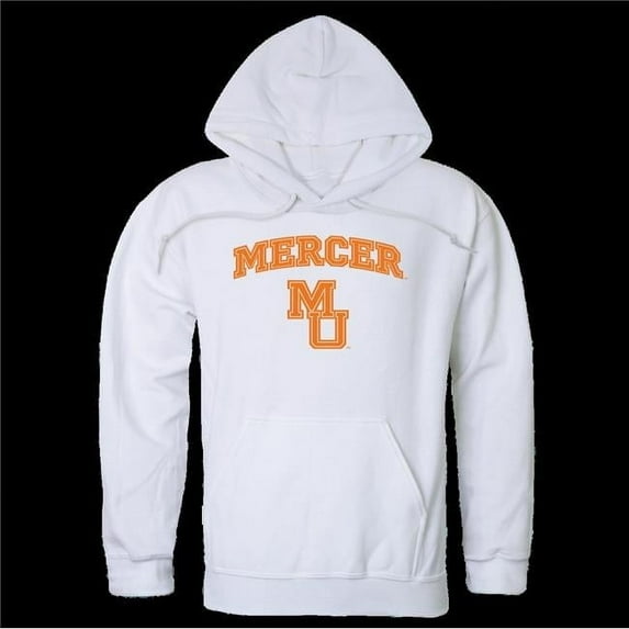 W Republic 569-340-WHT-01 Mercer University Bears Seal Hoodie, White - Small