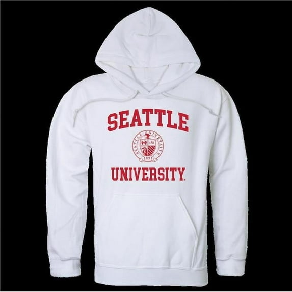 W Republic 569-378-WHT-04 Seattle University Redhawks Seal Hoodie, White - Extra Large