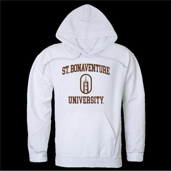 W Republic 569-386-WHT-04 St. Bonaventure University Bonnies Seal Hoodie, White - Extra Large