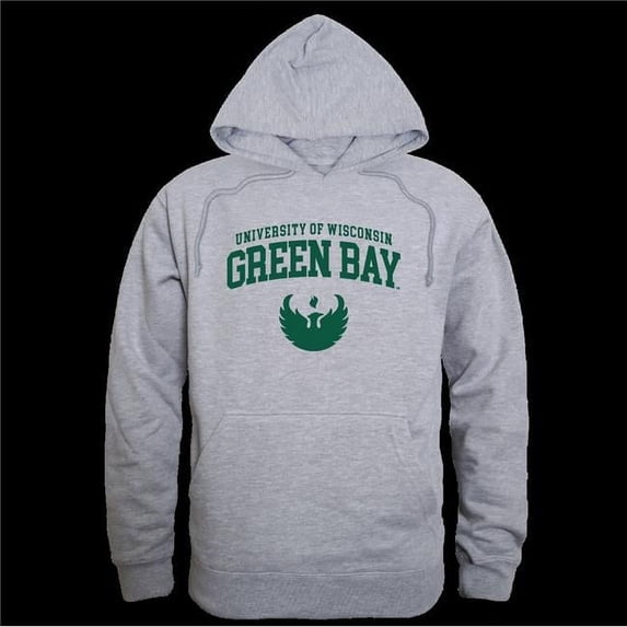 W Republic 569-397-HGY-01 University of Wisconsin Green Bay Phoenix Seal Hoodie, Heather Grey - Small