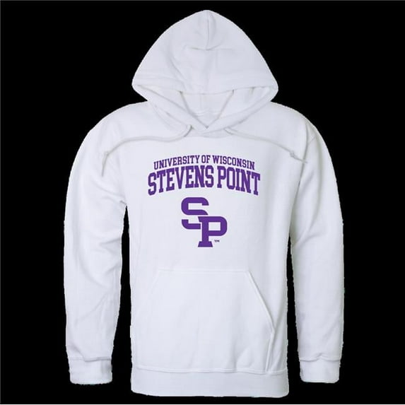 W Republic 569-412-WHT-03 University of Wisconsin-Stevens Point Pointers Seal Hoodie, White - Large