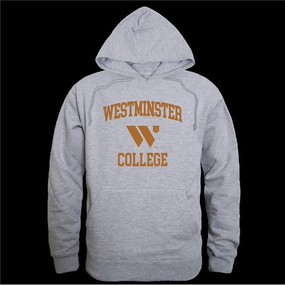 W Republic 569-421-HGY-03 Westminster College Griffins Seal Hoodie, Heather Grey - Large