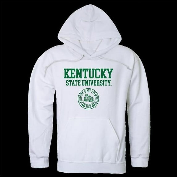 W Republic 569-432-WHT-05 Kentucky State University Thorobrettes Seal Hoodie, White - 2XL