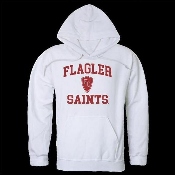 W Republic 569-466-WHT-01 Flagler College Saints Seal Hoodie, White - Small