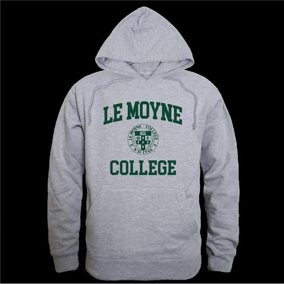 W Republic 569-529-HGY-04 Le Moyne College Dolphins Seal Hoodie, Heather Grey - Extra Large
