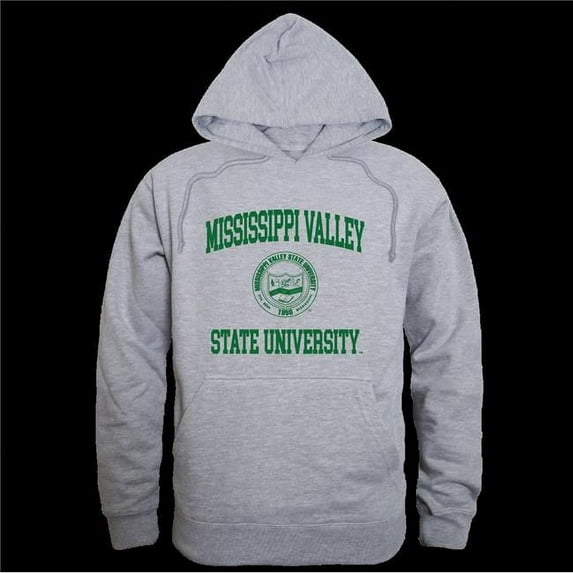 W Republic 569-545-HGY-02 Mississippi Valley State University Delta Devils & Devilettes Seal Hoodie, Heather Grey - Medium