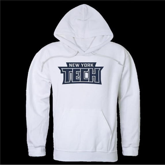W Republic 569-556-WHT-03 New York Institute of Technology Bears Seal Hoodie, White - Large