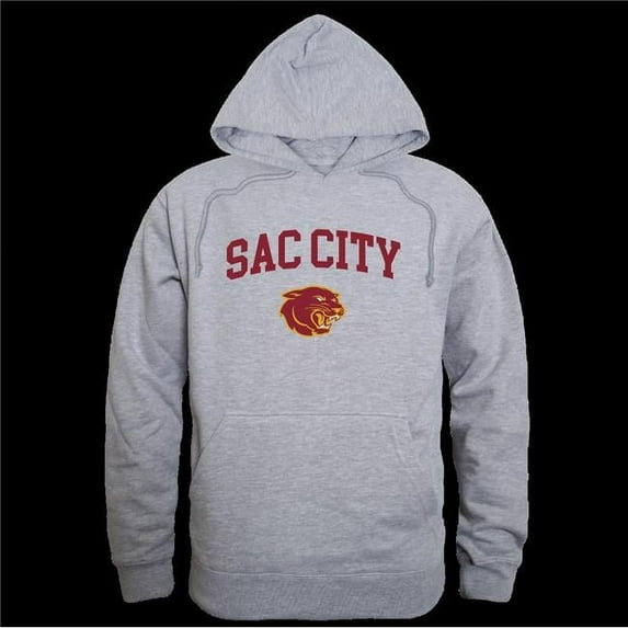 W Republic 569-578-HGY-02 Sacramento City College Panthers Seal Hoodie, Heather Grey - Medium