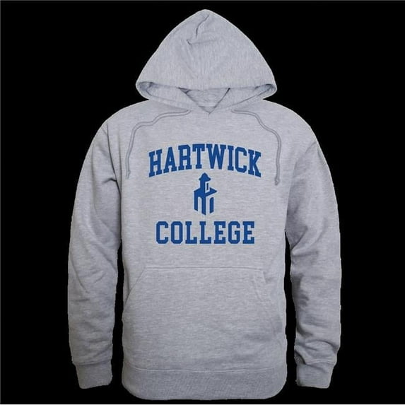 W Republic 569-650-HGY-04 Hartwick College Hawks Seal Hoodie, Heather Grey - Extra Large