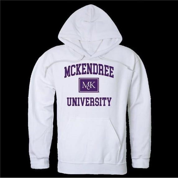 W Republic 569-721-WHT-02 McKendree University Bearcats Seal Hoodie, White - Medium