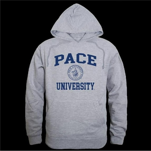 W Republic 569-725-HGY-04 Pace University Setters Seal Hoodie, Heather Grey - Extra Large