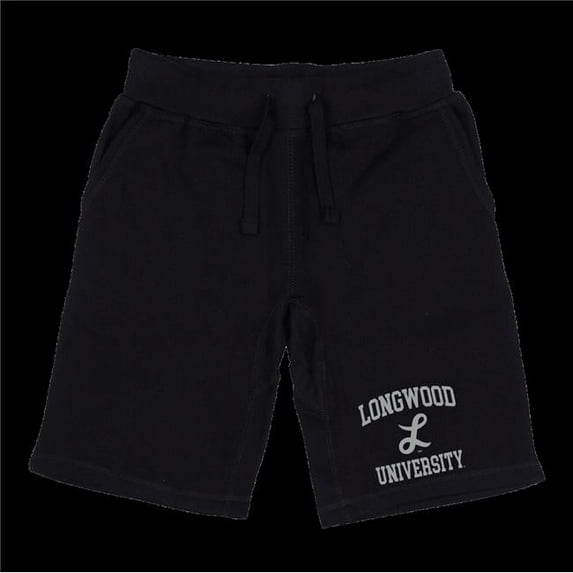 W Republic 570-330-BLK-02 Longwood University Lancers Seal Shorts, Black - Medium