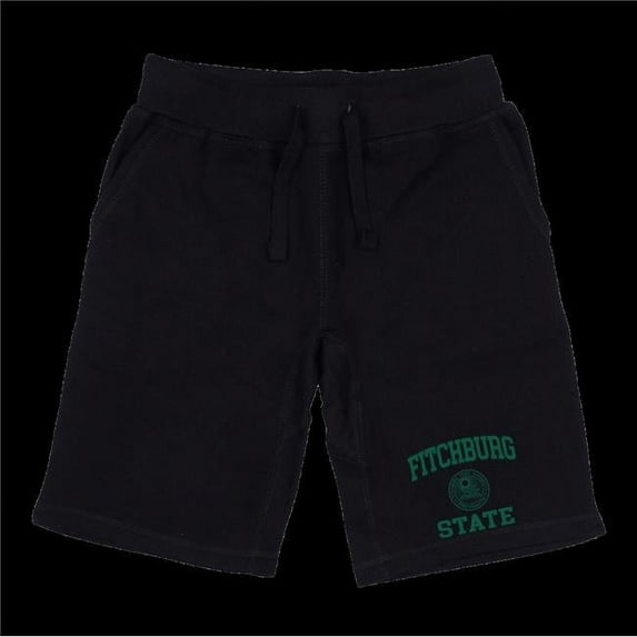 W Republic 570-519-BLK-05 Fitchburg State University Falcons Seal Shorts, Black - 2XL