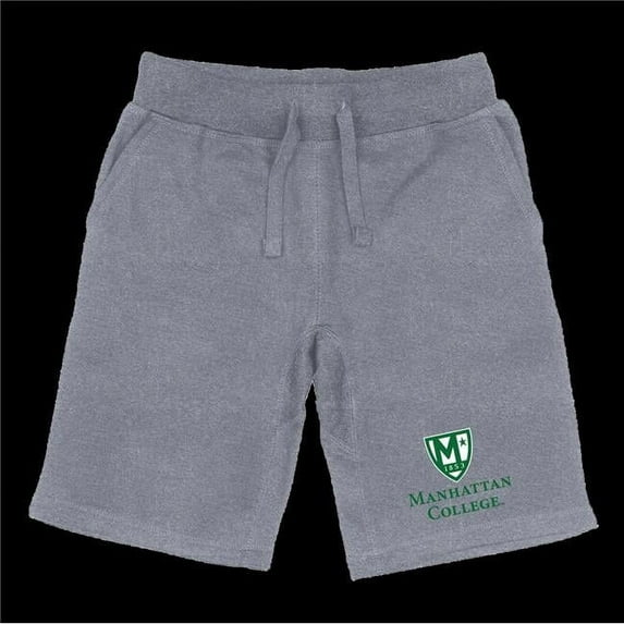 W Republic 570-535-HGY-03 Manhattan College Jaspers Seal Shorts, Heather Grey - Large