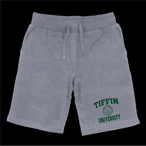 W Republic 570-678-HGY-04 Tiffin University Dragons Seal Shorts, Heather Grey - Extra Large