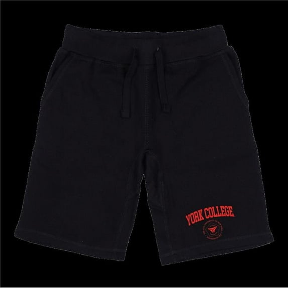 W Republic 570-685-BLK-04 York College Cardinals Seal Shorts, Black - Extra Large