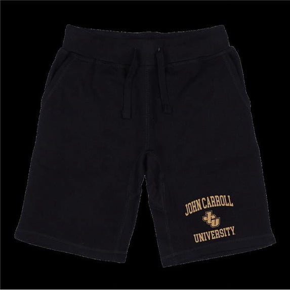 W Republic 570-694-BLK-05 John Carroll University Blue Streaks Seal Shorts, Black - 2XL