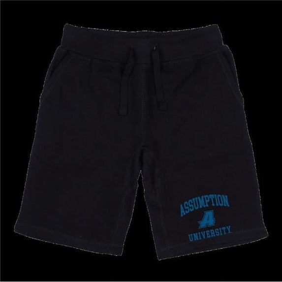W Republic 570-734-BLK-04 Assumption University Greyhounds Seal Shorts, Black - Extra Large