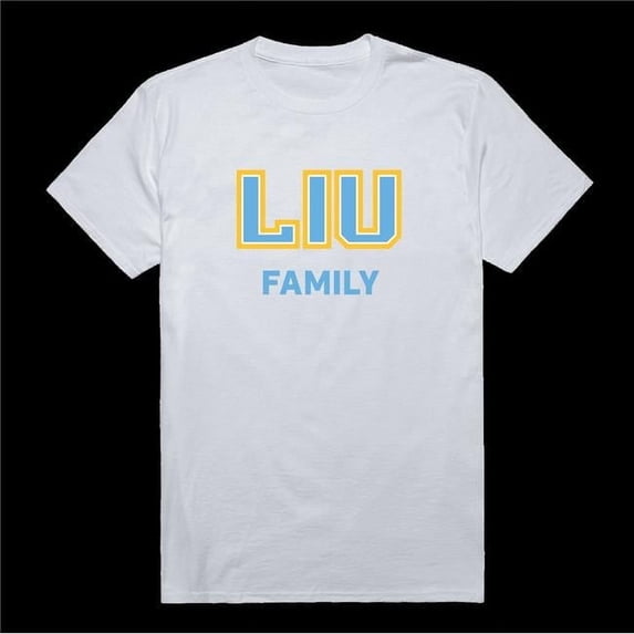 W Republic 571-329-WHT-05 Long Island University Sharks Family T-Shirt, White - 2XL