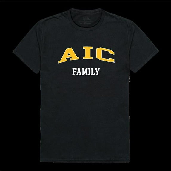 W Republic 571-449-BLK-04 American International College Yellow Jackets Family T-Shirt, Black - Extra Large