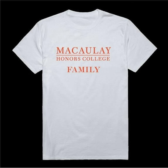 W Republic 571-534-WHT-02 Macaulay Honors College Family T-Shirt, White - Medium