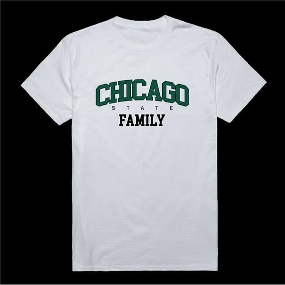 W Republic 571-631-WHT-01 Chicago State University Cougars Family T-Shirt, White - Small