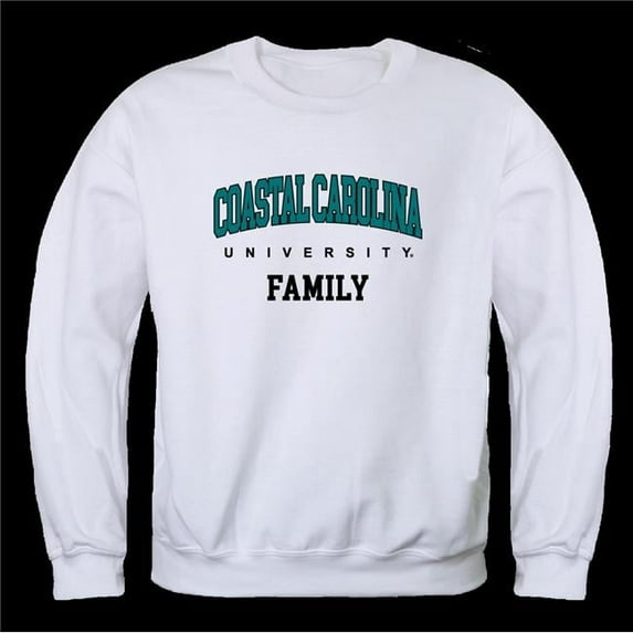 W Republic 572-116-WHT-03 Coastal Carolina University Chanticleers Family Crewneck Sweatshirt, White - Large