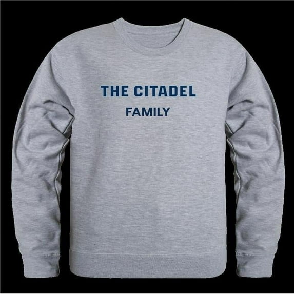 W Republic 572-239-HGY-02 Citadel Military College Bulldogs Family Crewneck Sweatshirt, Heather Grey - Medium