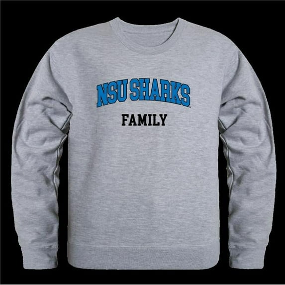 W Republic 572-358-HGY-01 Nova Southeastern University Sharks Family Crewneck Sweatshirt, Heather Grey - Small