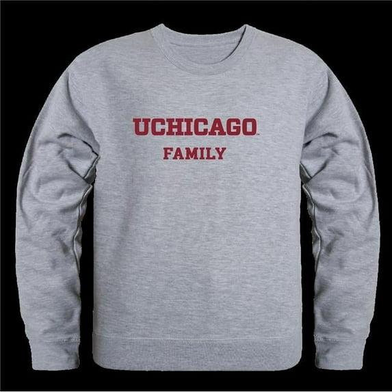 W Republic 572-469-HGY-04 University of Chicago Maroons Family Crewneck Sweatshirt, Heather Grey - Extra Large