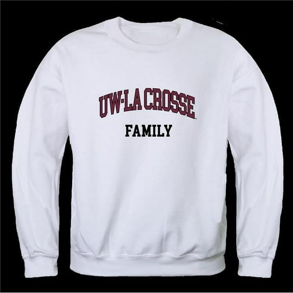 W Republic 572-477-WHT-01 University of Wisconsin-La Crosse Eagles Family Crewneck Sweatshirt, White - Small