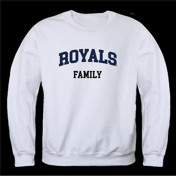 W Republic 572-573-WHT-04 Queens University of Charlotte Royals Family Crewneck Sweatshirt, White - Extra Large