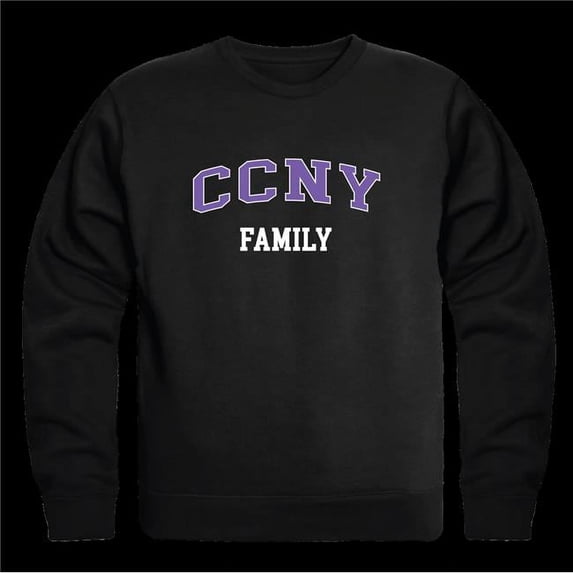 W Republic 572-633-BLK-03 The City College of New York Beavers Family Crewneck Sweatshirt, Black - Large