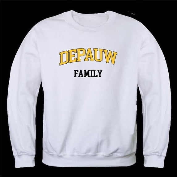 W Republic 572-636-WHT-03 DePauw University Tigers Family Crewneck Sweatshirt, White - Large