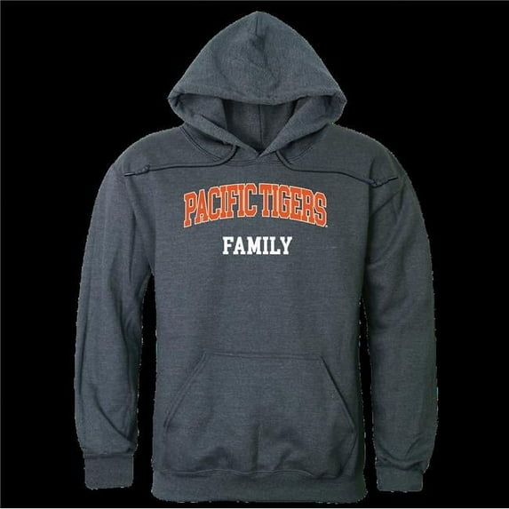 W Republic 573-248-HCH-03 University of the Pacific Tigers Family Hoodie, Heather Charcoal - Large