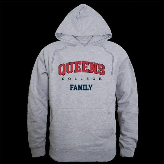 W Republic 573-364-HGY-02 Queens College, City University of New York Knights Family Hoodie, Heather Grey - Medium