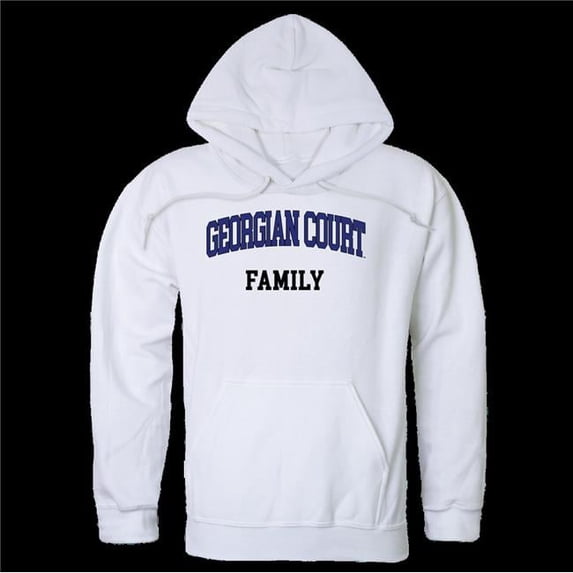 W Republic 573-521-WHT-05 Georgian Court University Lions Family Hoodie, White - 2XL