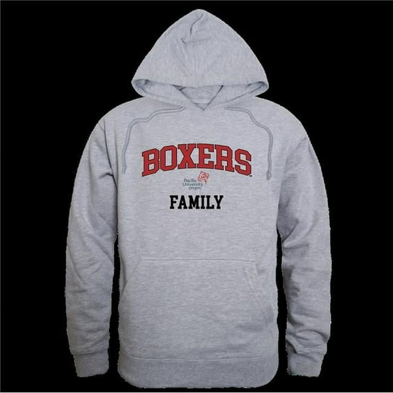 W Republic 573-567-HGY-03 Pacific University Boxers Family Hoodie, Heather Grey - Large