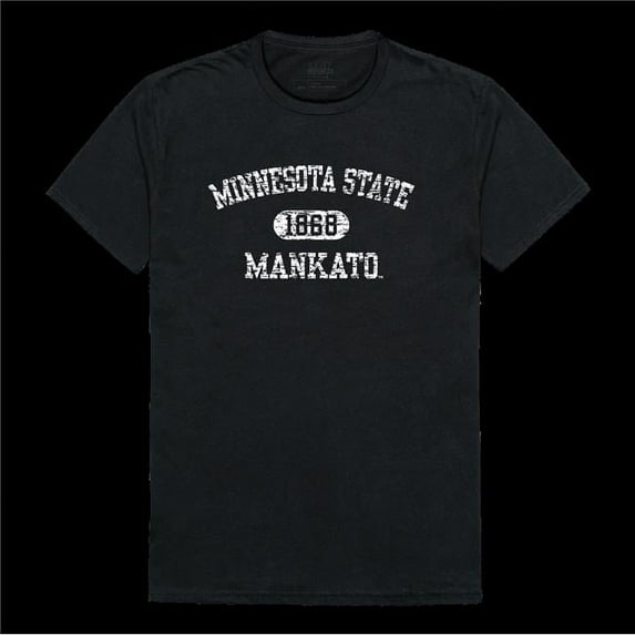 W Republic 574-132-BLK-02 Minnesota State University, Mankato Mavericks Distressed Arch College T-Shirt, Black - Medium