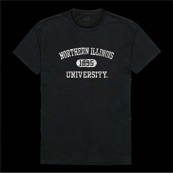 W Republic 574-142-BLK-01 Northern Illinois University Huskies Distressed Arch College T-Shirt, Black - Small