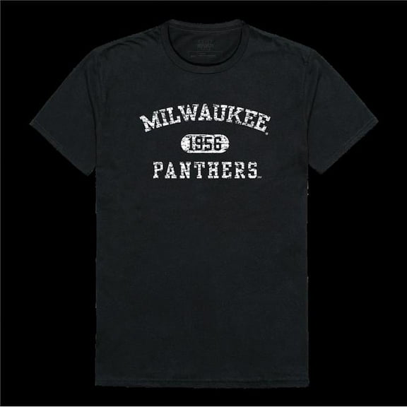 W Republic 574-199-BLK-04 University of Wisconsin-Milwaukee Panthers Distressed Arch College T-Shirt, Black - Extra Large